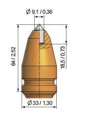 Round Shank Cutter Bit Trencher Tip BG25-09.3364