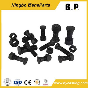 Ploegbout Baanbouten 5f8933 /02090-11205 Schroef 10,9 12,9 Graad 40cr 42CrMo Koolstofstaal Zeshoekige segmentbout en moer